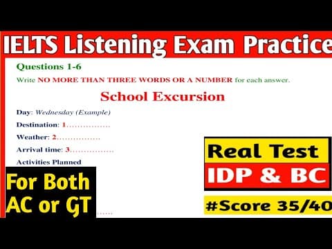 School Excursion IELTS Listening | IELTS General Listening Practice Test 2025 With Answers | #ielts